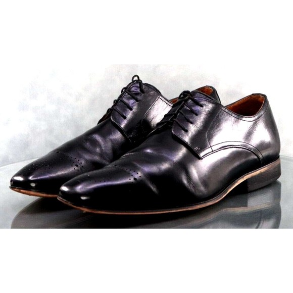 Florsheim Men's Medallion Toe Dress Shoes Size 12 Leather Black